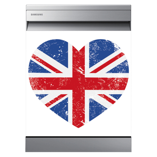 Spülmaschinenaufkleber - Herz UK