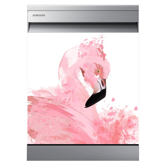 Spülmaschinenaufkleber - Rosa Flamingo
