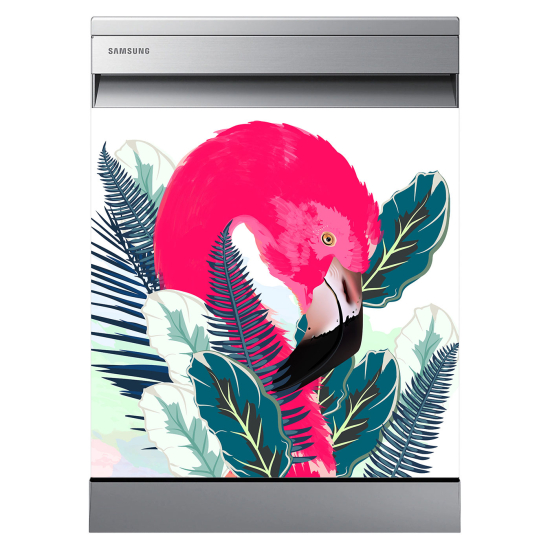 Spülmaschinenaufkleber - Rosa Flamingo
