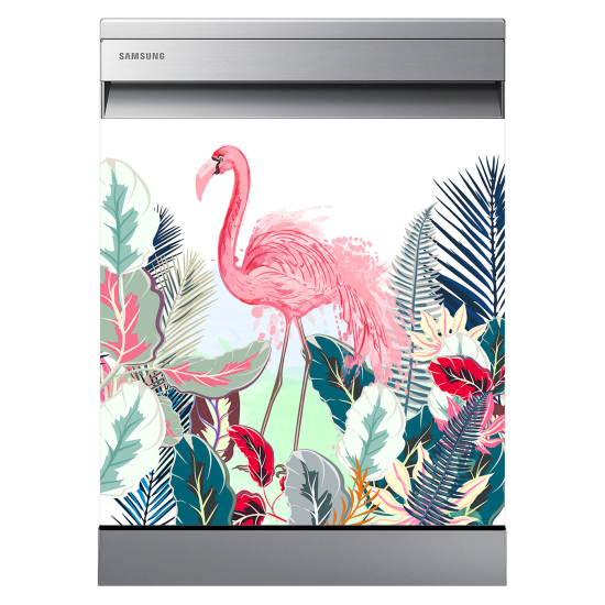 Spülmaschinenaufkleber - Rosa Flamingo