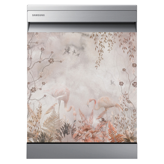 Spülmaschinenaufkleber - Rosa Flamingos