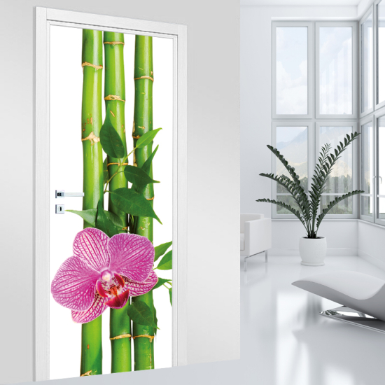 Türaufkleber - Bambus-Orchidee