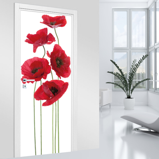 Türaufkleber - Mohnblumen