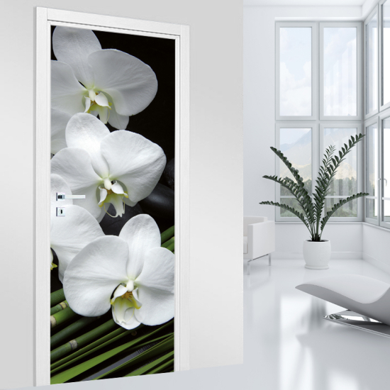 Türaufkleber - Weiße Orchidee