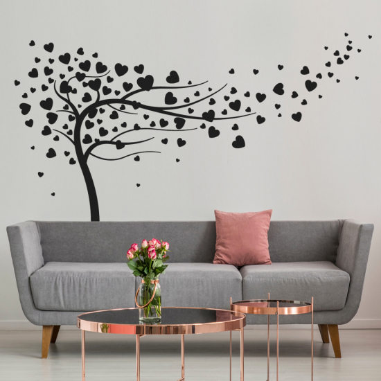 Wandtattoo - Baum Herzen
