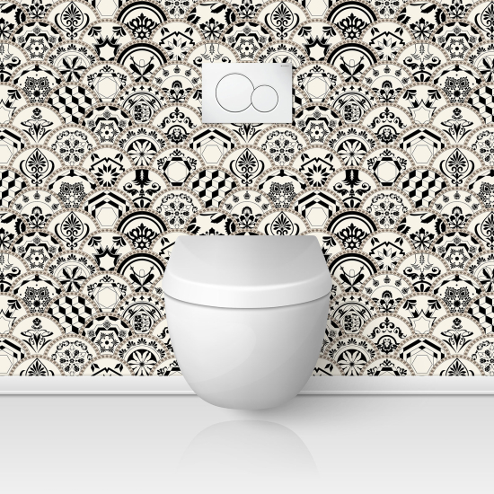 Wandtattoo für toilette - WC - Zementfliesen-Effekt
