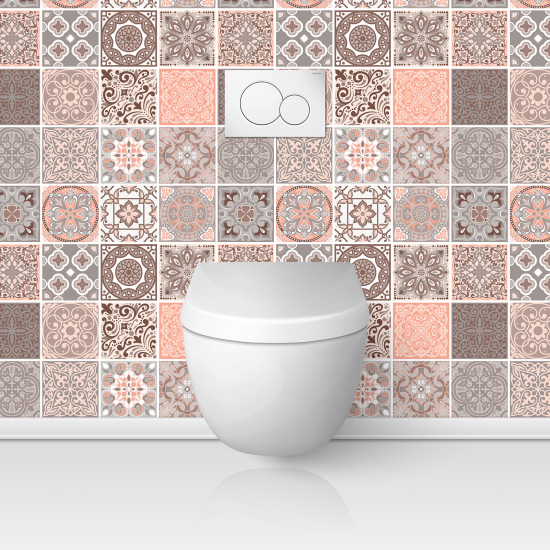 Wandtattoo für toilette - WC - Zementfliesen-Effekt