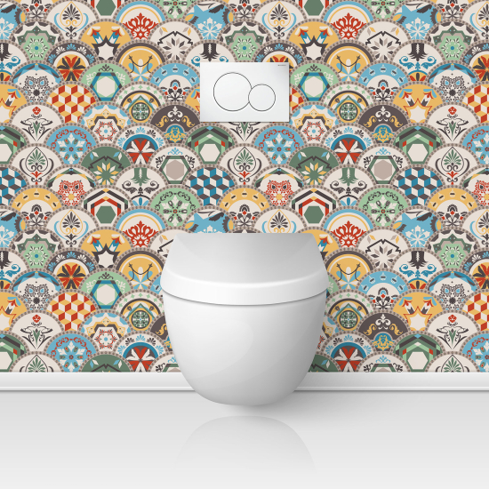 Wandtattoo für toilette - WC - Zementfliesen-Effekt
