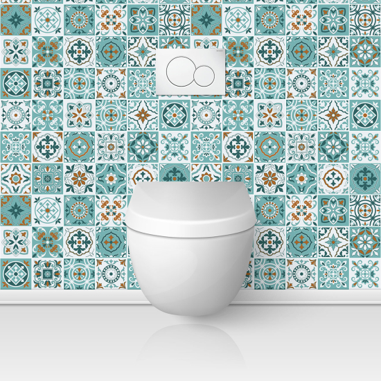 Wandtattoo für toilette - WC - Zementfliesen-Effekt