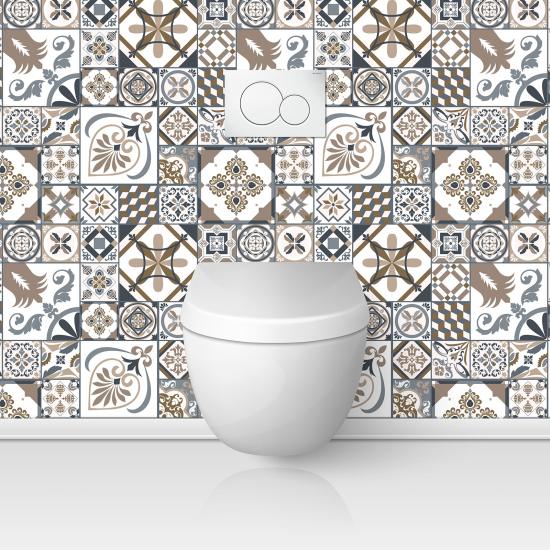 Wandtattoo für toilette - WC - Zementfliesen-Effekt