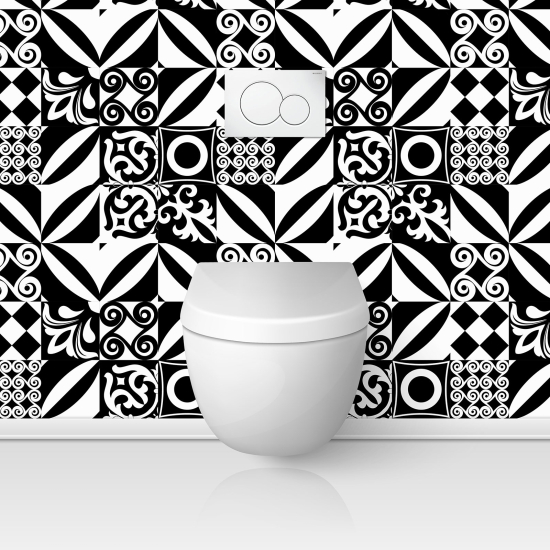 Wandtattoo für toilette - WC - Zementfliesen-Effekt
