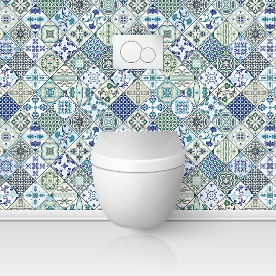 Wandtattoo für toilette - WC - Zementfliesen-Effekt