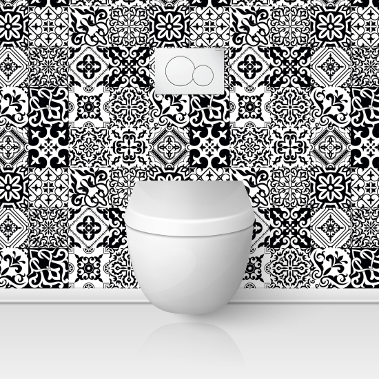 Wandtattoo für toilette - WC - Zementfliesen-Effekt