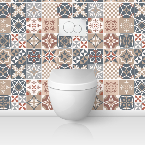 Wandtattoo für toilette - WC - Zementfliesen-Effekt