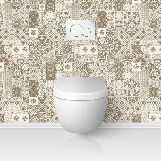 Wandtattoo für toilette - WC - Zementfliesen-Effekt