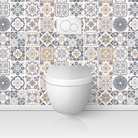 Wandtattoo für toilette - WC - Zementfliesen-Effekt