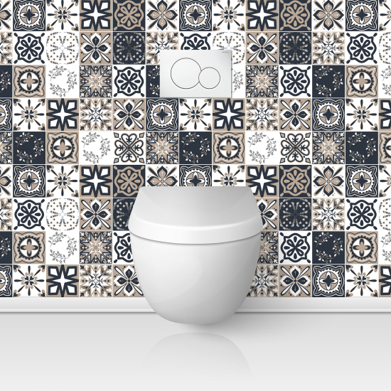 Wandtattoo für toilette - WC - Zementfliesen-Effekt