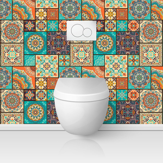 Wandtattoo für toilette - WC - Zementfliesen-Effekt