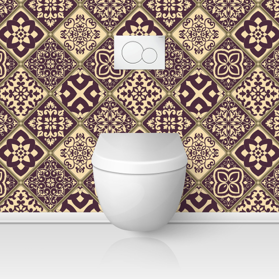 Wandtattoo für toilette - WC - Zementfliesen-Effekt