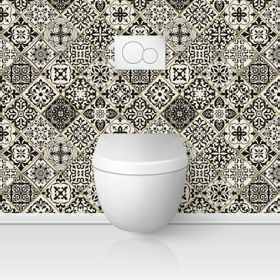 Wandtattoo für toilette - WC - Zementfliesen-Effekt