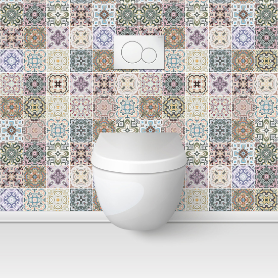 Wandtattoo für toilette - WC - Zementfliesen-Effekt
