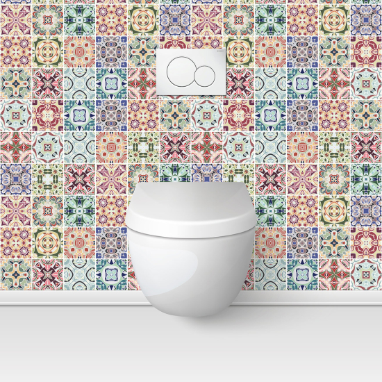 Wandtattoo für toilette - WC - Zementfliesen-Effekt