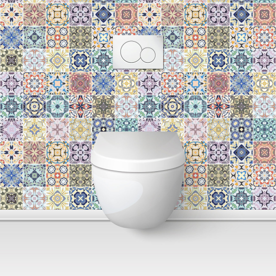 Wandtattoo für toilette - WC - Zementfliesen-Effekt