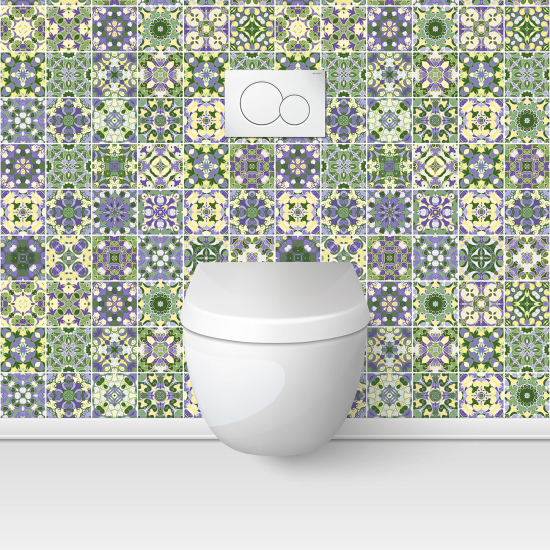 Wandtattoo für toilette - WC - Zementfliesen-Effekt