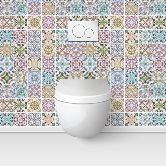 Wandtattoo für toilette - WC - Zementfliesen-Effekt