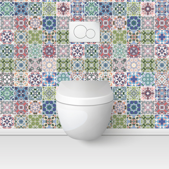 Wandtattoo für toilette - WC - Zementfliesen-Effekt