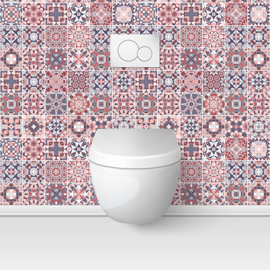 Wandtattoo für toilette - WC - Zementfliesen-Effekt