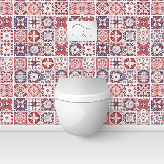 Wandtattoo für toilette - WC - Zementfliesen-Effekt