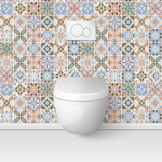 Wandtattoo für toilette - WC - Zementfliesen-Effekt