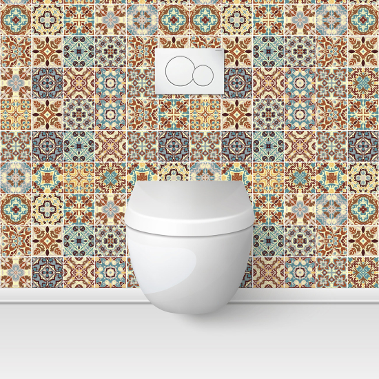 Wandtattoo für toilette - WC - Zementfliesen-Effekt