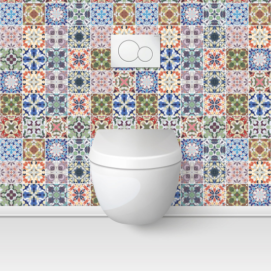 Wandtattoo für toilette - WC - Zementfliesen-Effekt