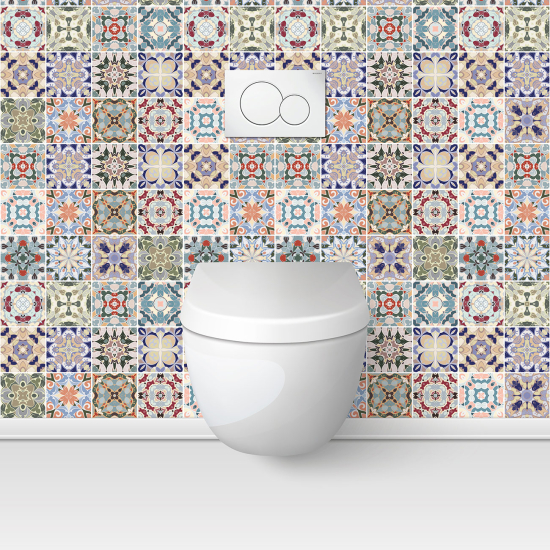 Wandtattoo für toilette - WC - Zementfliesen-Effekt