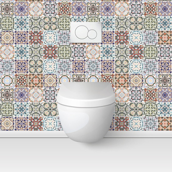 Wandtattoo für toilette - WC - Zementfliesen-Effekt