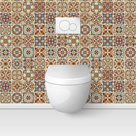 Wandtattoo für toilette - WC - Zementfliesen-Effekt