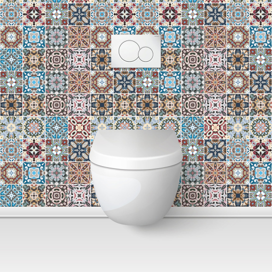 Wandtattoo für toilette - WC - Zementfliesen-Effekt