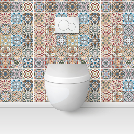 Wandtattoo für toilette - WC - Zementfliesen-Effekt