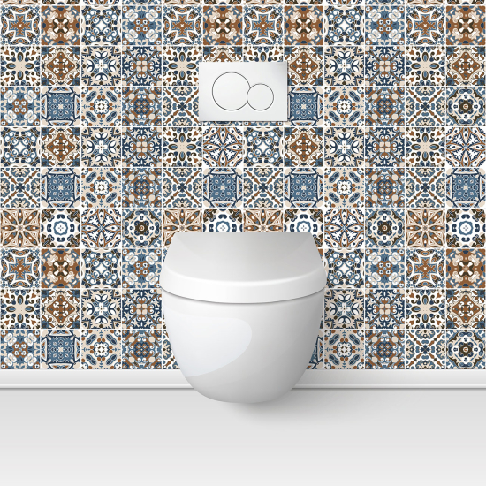Wandtattoo für toilette - WC - Zementfliesen-Effekt