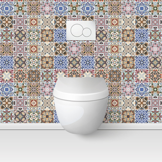 Wandtattoo für toilette - WC - Zementfliesen-Effekt