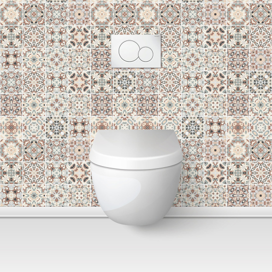Wandtattoo für toilette - WC - Zementfliesen-Effekt