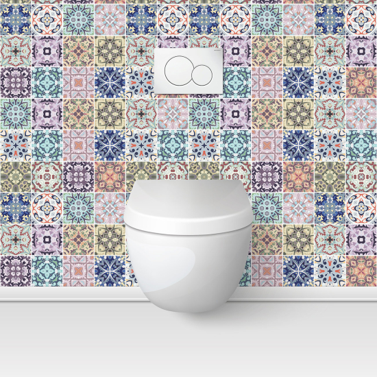 Wandtattoo für toilette - WC - Zementfliesen-Effekt