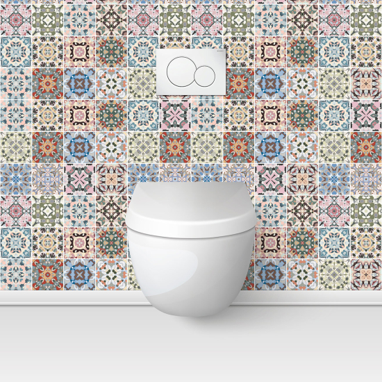 Wandtattoo für toilette - WC - Zementfliesen-Effekt