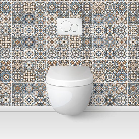 Wandtattoo für toilette - WC - Zementfliesen-Effekt