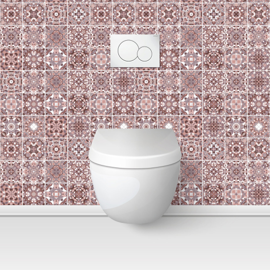 Wandtattoo für toilette - WC - Zementfliesen-Effekt