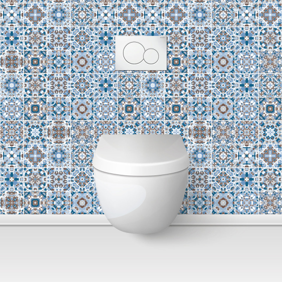Wandtattoo für toilette - WC - Zementfliesen-Effekt