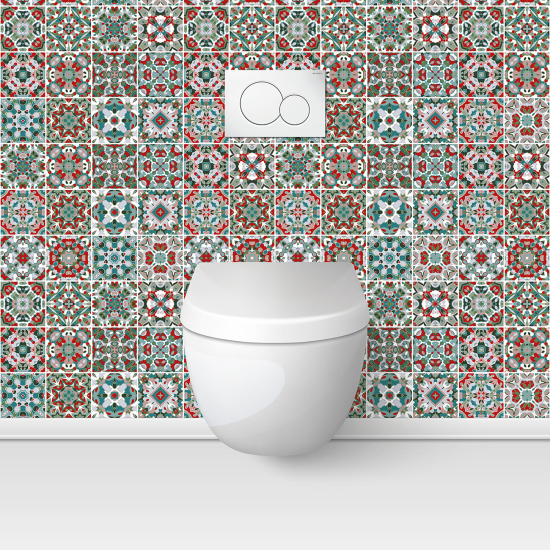 Wandtattoo für toilette - WC - Zementfliesen-Effekt