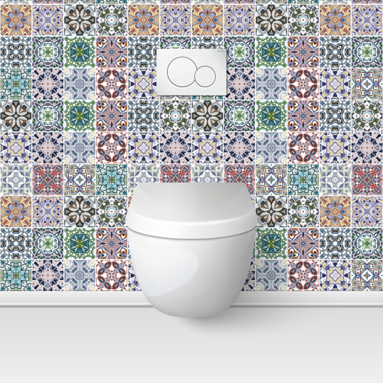 Wandtattoo für toilette - WC - Zementfliesen-Effekt